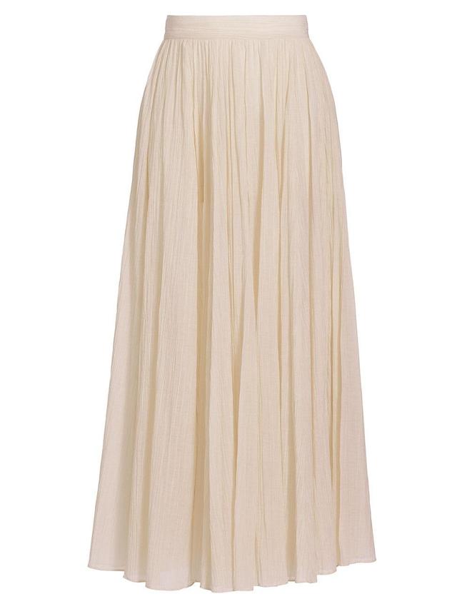 Womens Crinkled Cotton Pliss Maxi Skirt Product Image