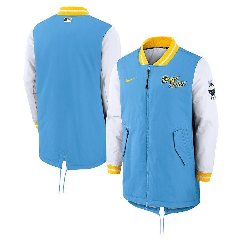 Mens Nike Powder Blue Milwaukee Brewers Authentic Collection 2022 City Connect Full-Zip Dugout Jacket Product Image