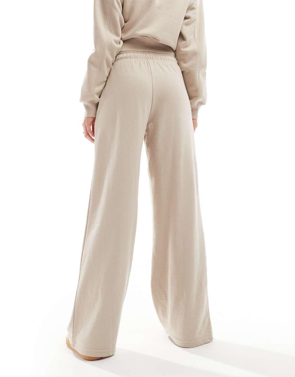 Stradivarius wide leg sweatpants in beige - part of a set Product Image