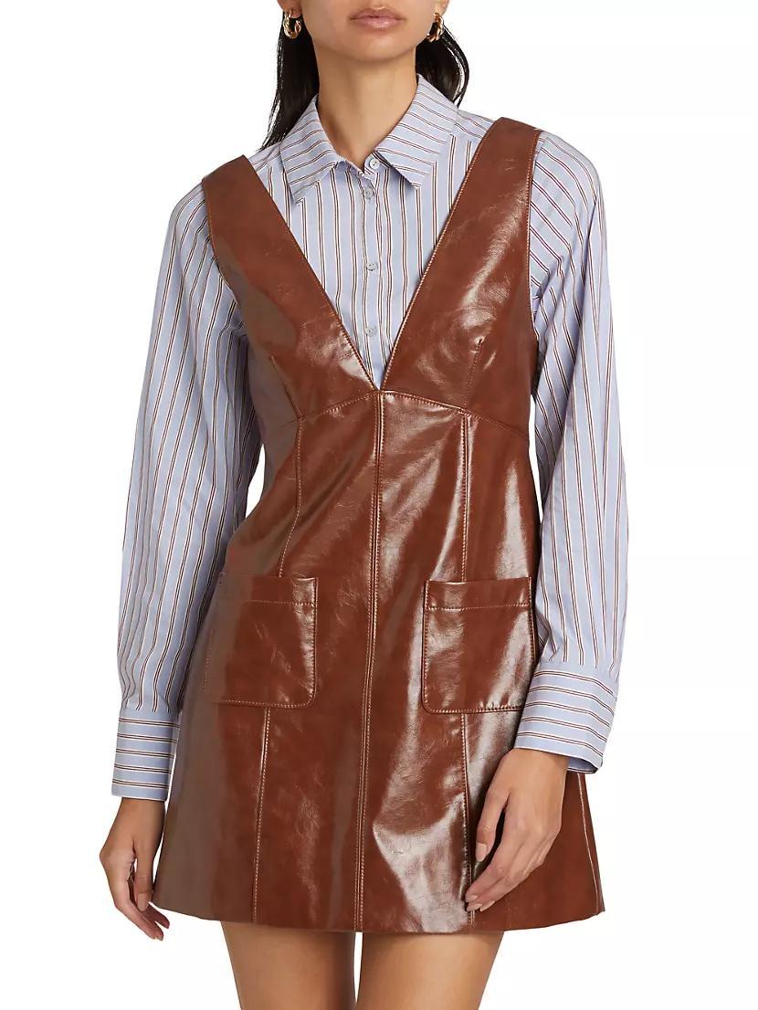 Tade Layered Faux Leather Minidress Product Image