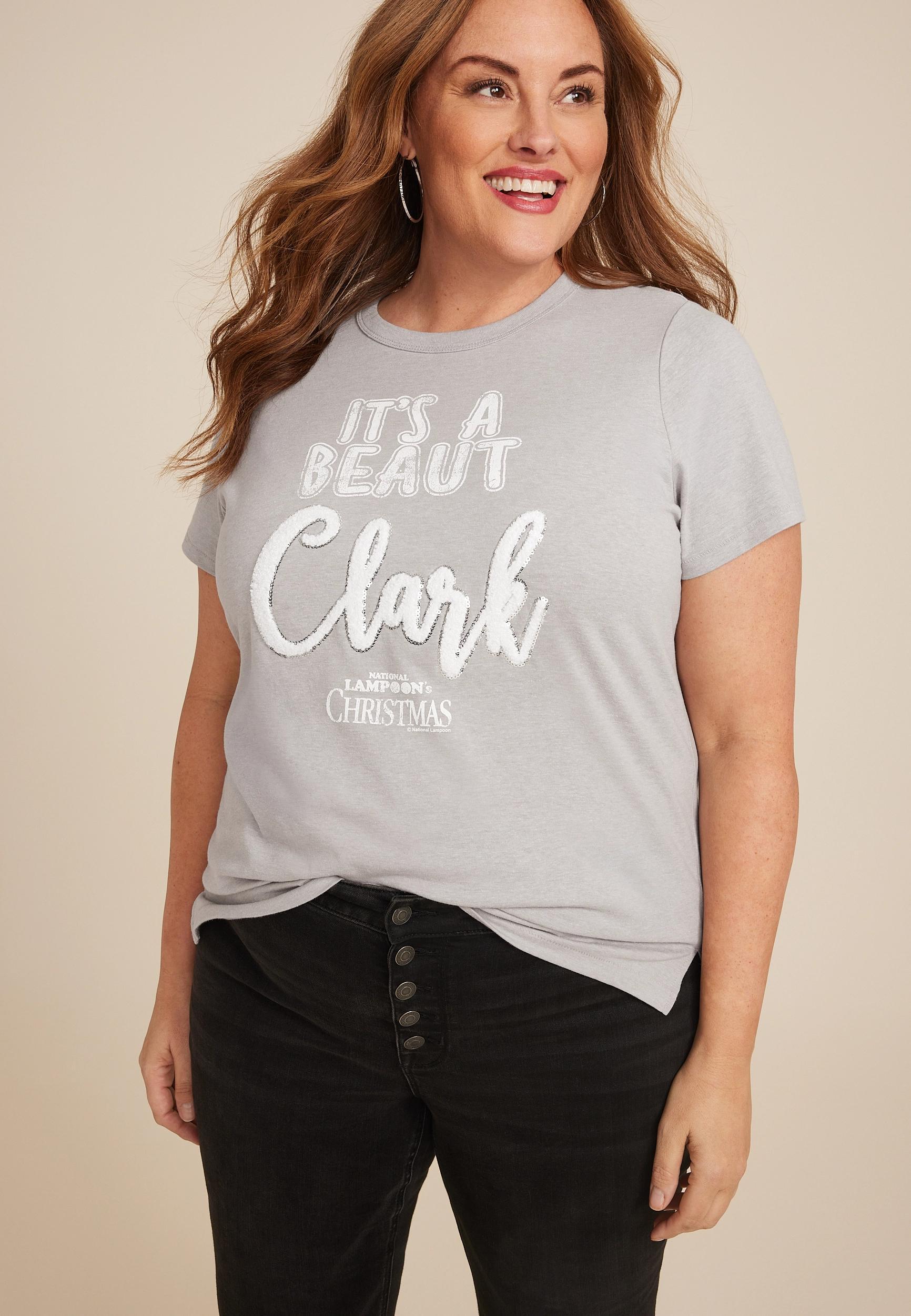 Maurices 4X Plus Size Womens Its A Beaut Clark Classic Fit Graphic Tee Gray Product Image