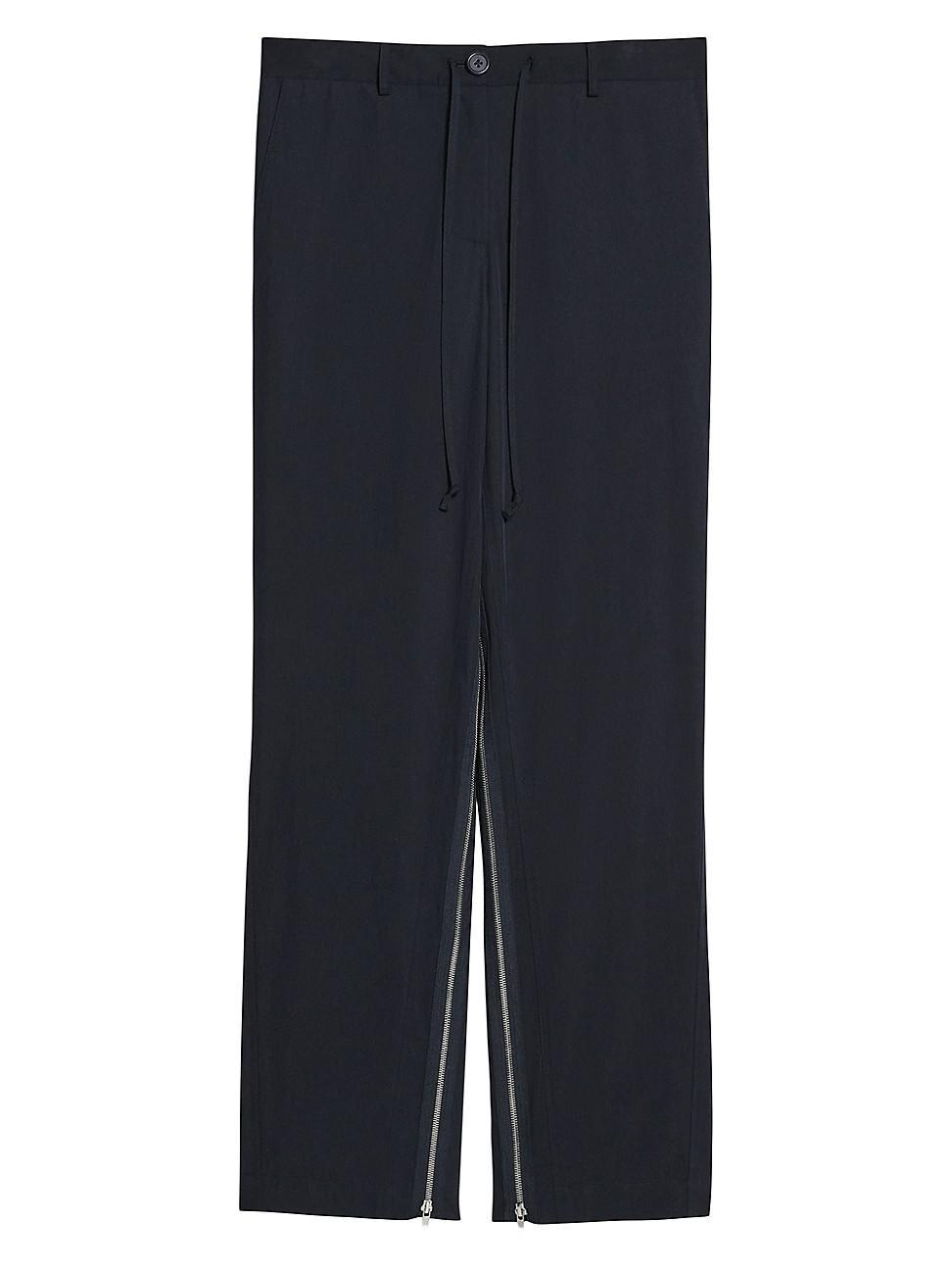 Womens Cotton-Blend Wide-Leg Zip Pants Product Image