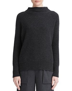 Vince Boiled Funnel Neck Pullover (Heather Tide Stone) Women's Clothing Product Image