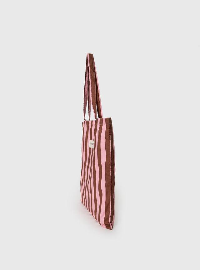 Lelande Striped Tote Bag Pink/brown Product Image