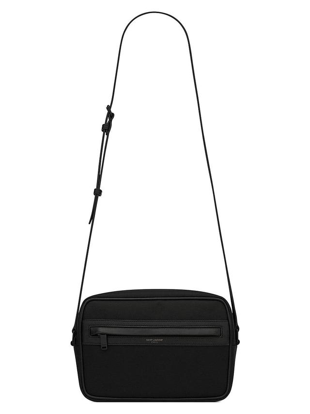 Saint Laurent - Camp Recycled-nylon Leather-trim Camera Bag - Mens - Black Product Image