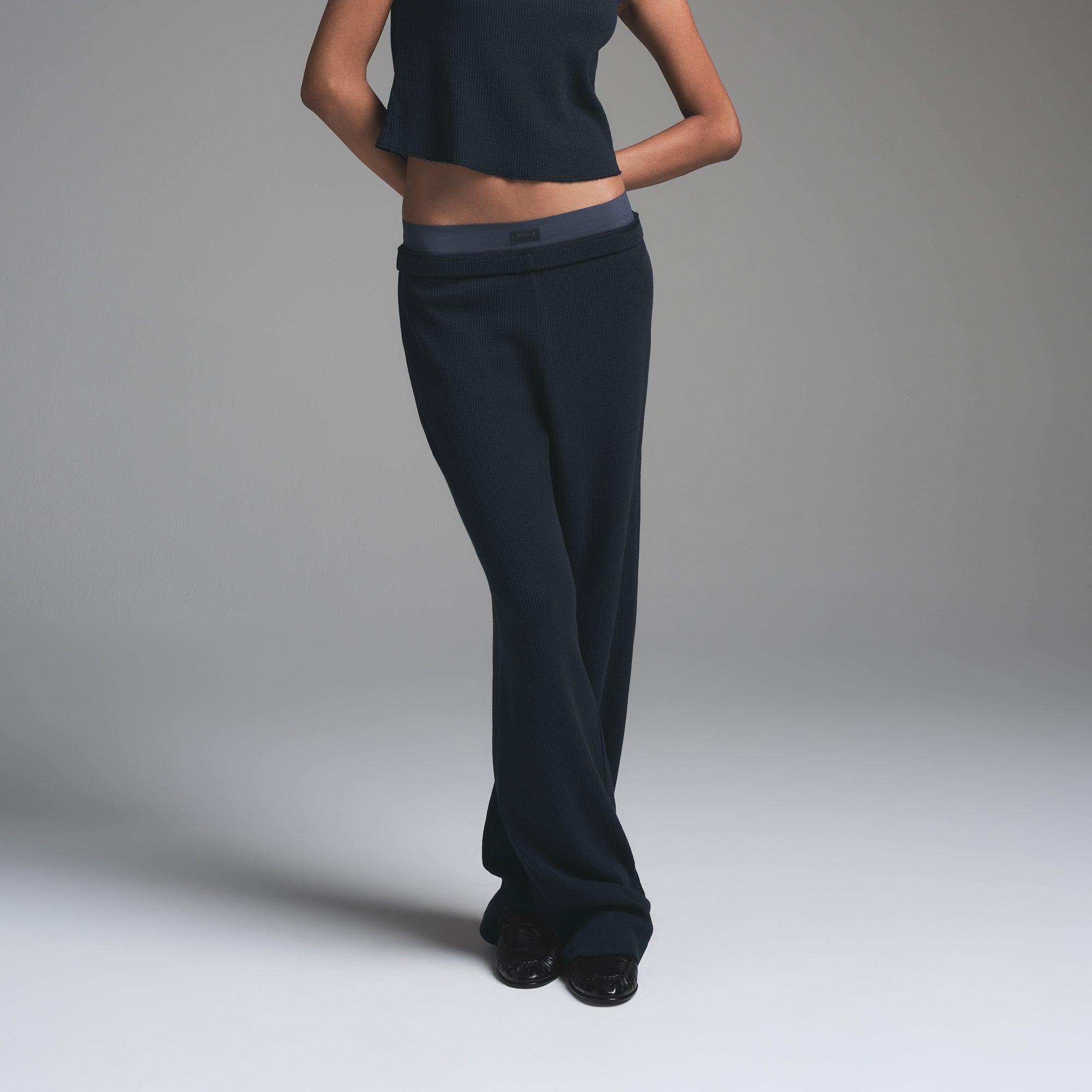 HEAVY WAFFLE STRAIGHT LEG PANT | NAVY Product Image