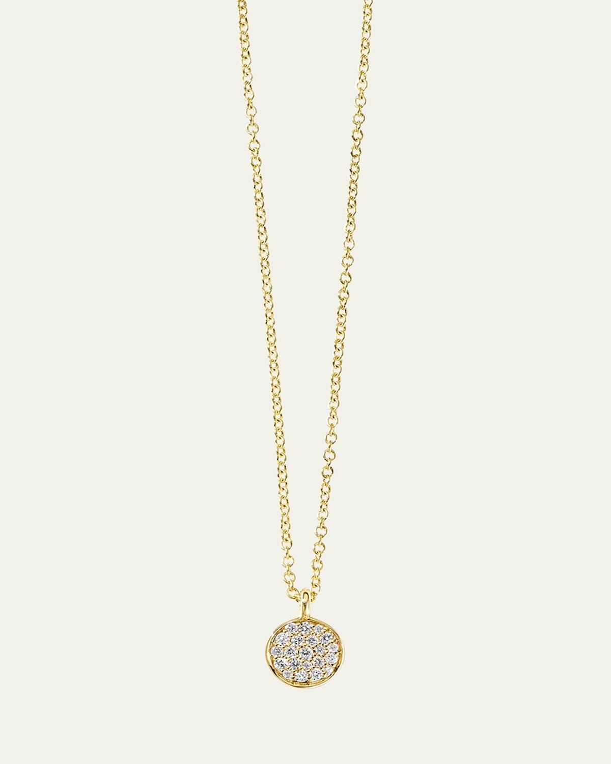 Mini Flower Pendant Necklace in 18K Gold with Diamonds Product Image