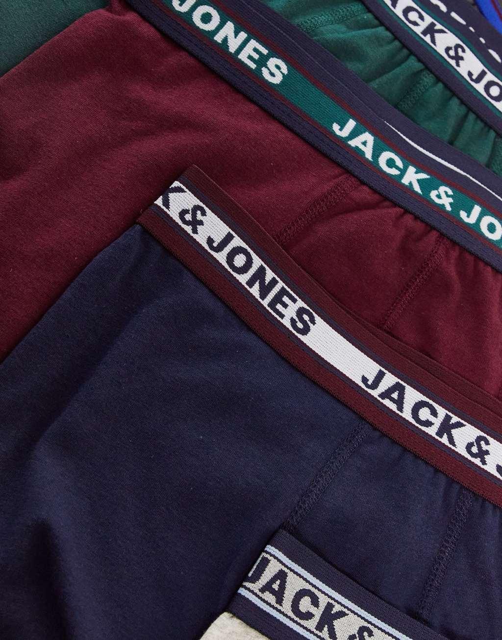 Jack & Jones 5 pack trunks in multi Product Image