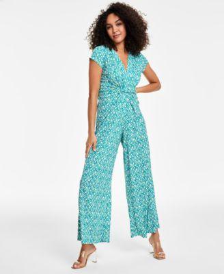 Vince Camuto Womens Cap-Sleeve Wide-Leg Jumpsuit Product Image