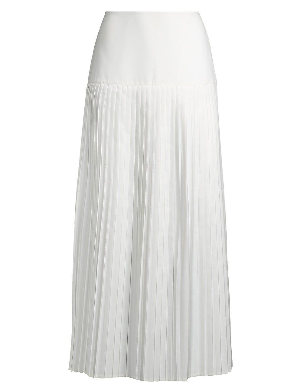 Womens Drop-Waist Pleated Midi-Skirt product image