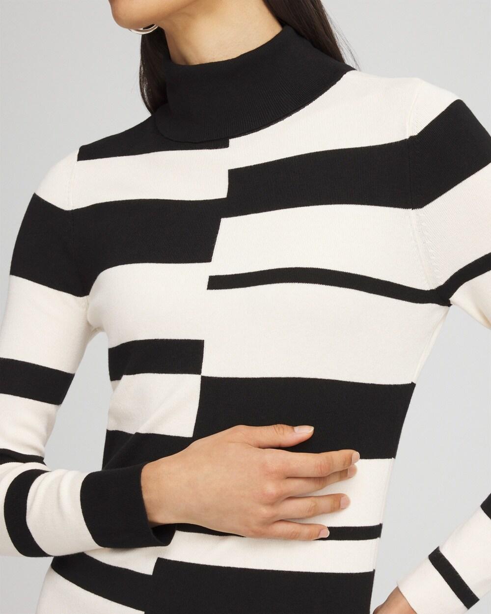 ECOVERO™ Striped Turtleneck Sweater Product Image