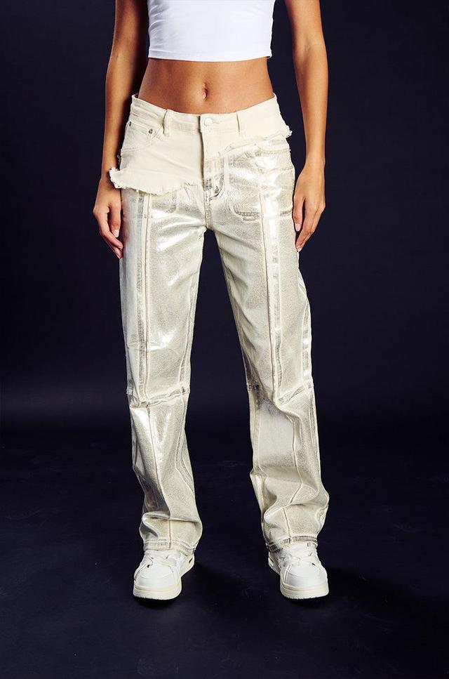 ATLAS METALLIC DETAIL WIDE LEG DENIM Product Image