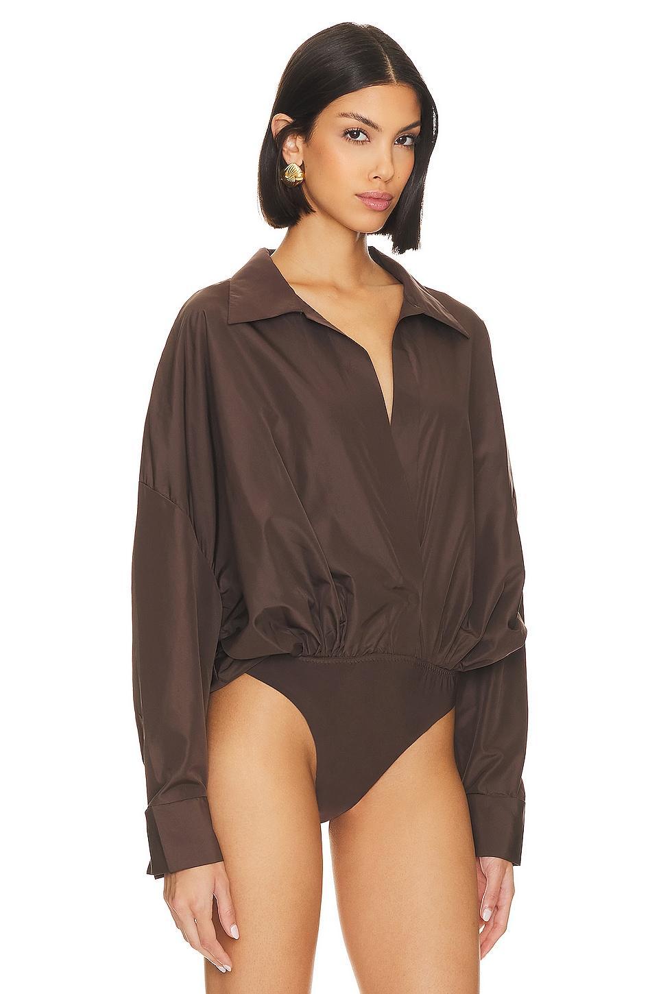 Oversized Boyfriend Shirt Bodysuit Norma Kamali Product Image