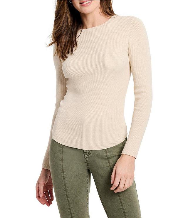 NIC + ZOE Ribbed Sweater Knit Round Neck Long Sleeve Sweater Product Image