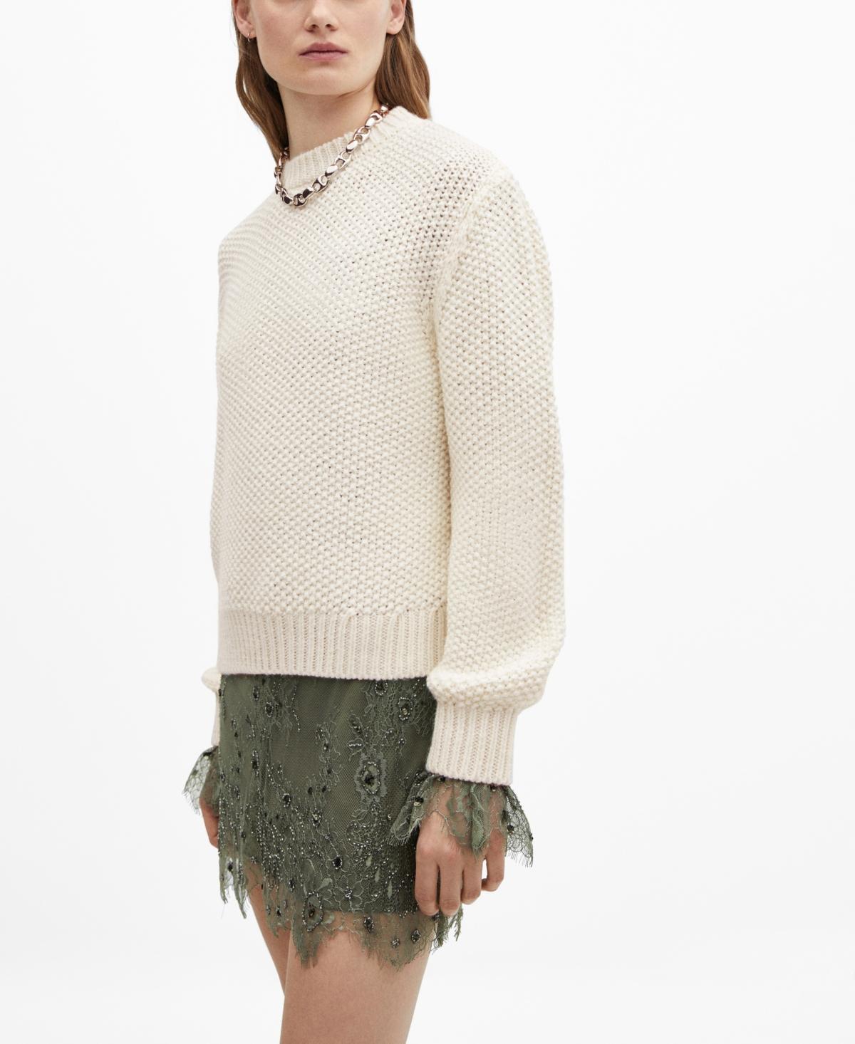 MANGO - Round neck knit sweater ecruWomen Product Image