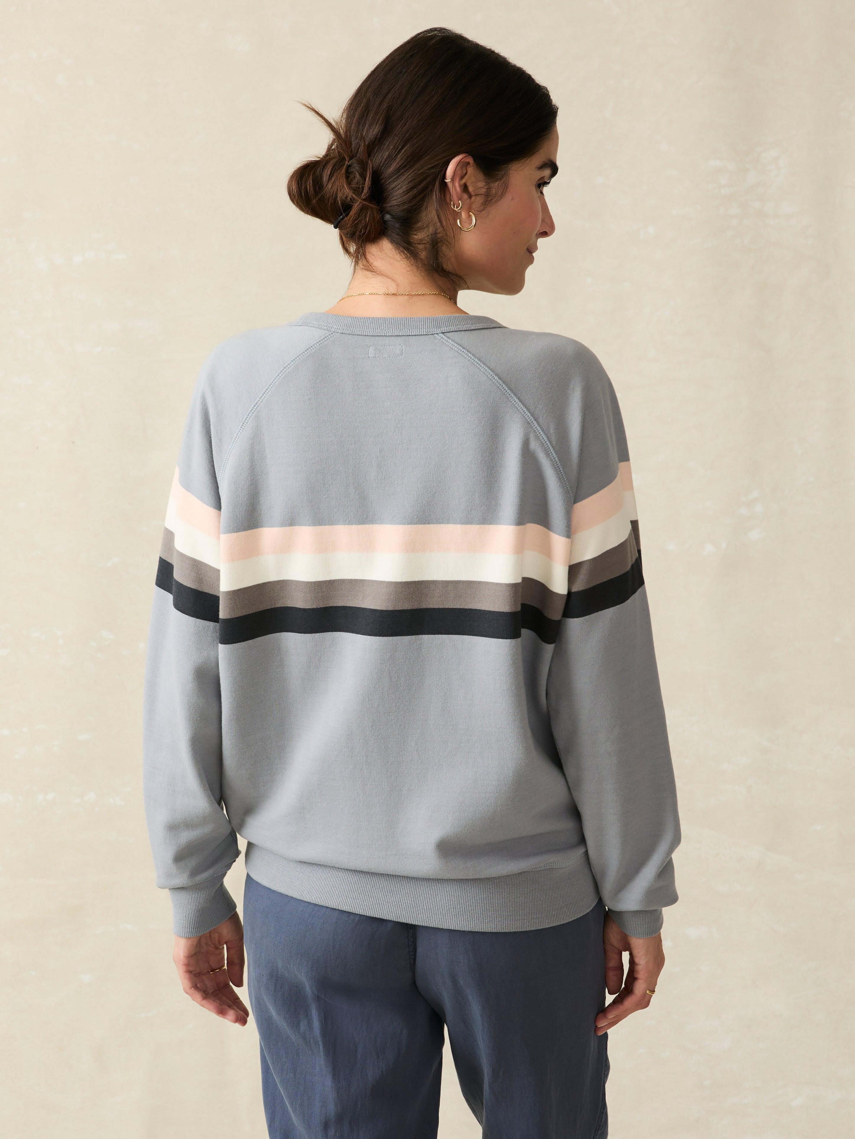 Coastal Cloud Crew - Blue Westward Stripe Female Product Image