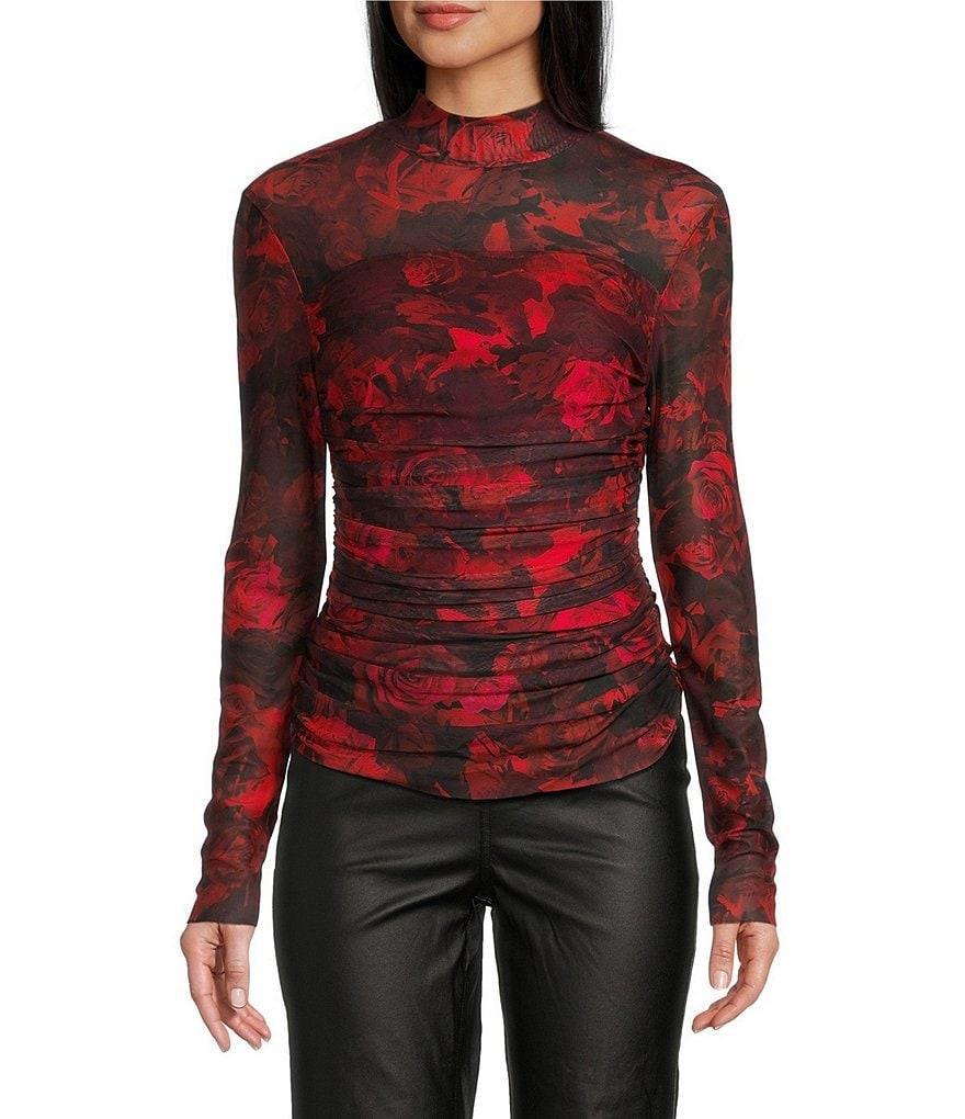 C&V Chelsea & Violet Knit Rose Print Top Product Image