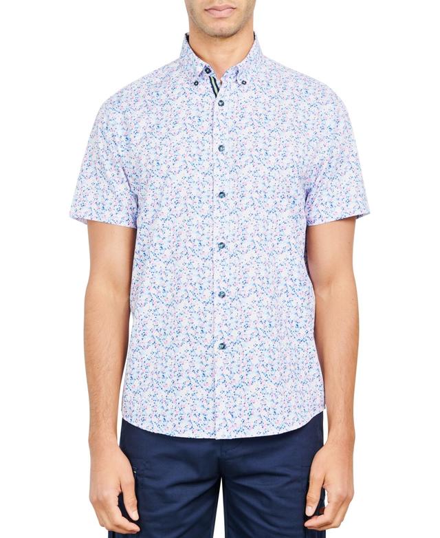 Society of Threads Mens Slim-Fit Performance Stretch Floral Print Short-Sleeve Button-Down Shirt Product Image