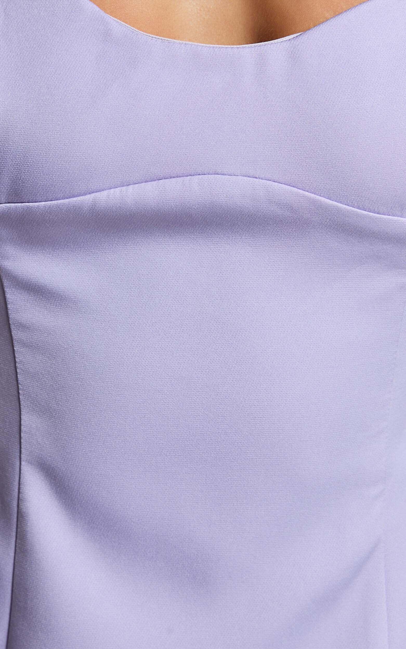 Lima Mini Dress - Tulip Skirt Bustier Tie Back Dress in Lilac Product Image