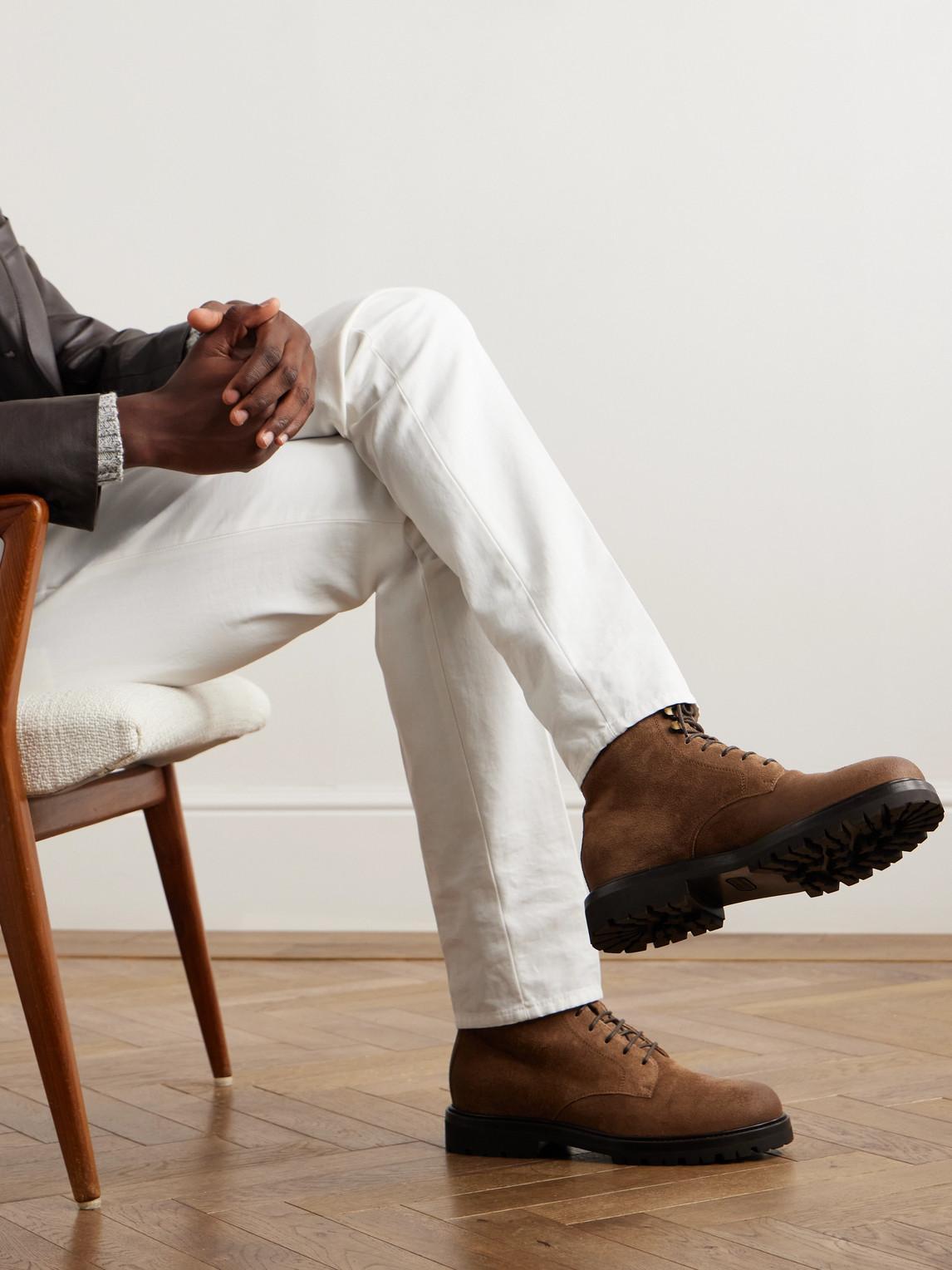 BRUNELLO CUCINELLI Suede Boot In Brown Product Image