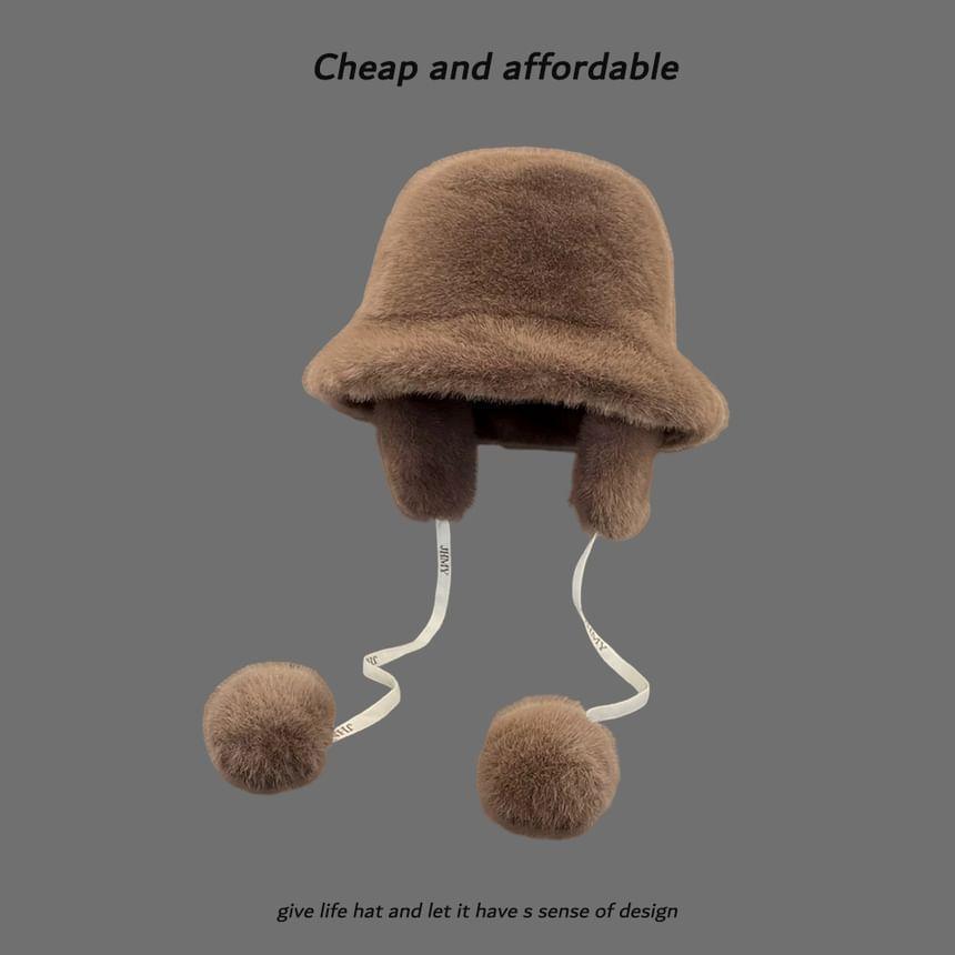 Pom Pom Plain Trapper Hat Product Image