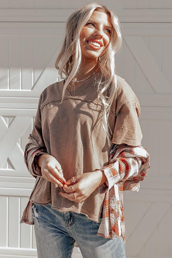 Down To The Wire Shift Top In Mocha Product Image