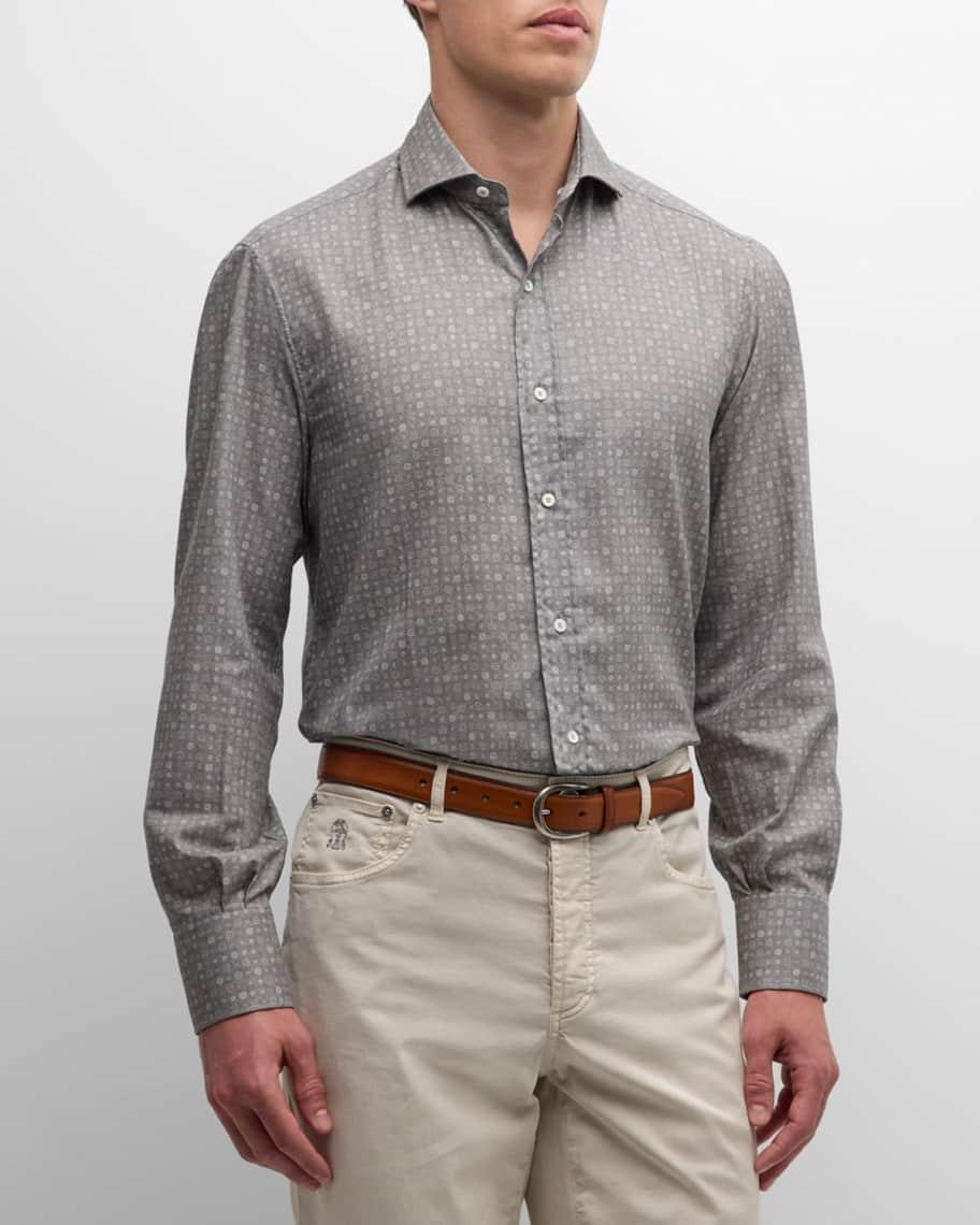 Mens Micro Fantasy Cotton Sport Shirt Product Image