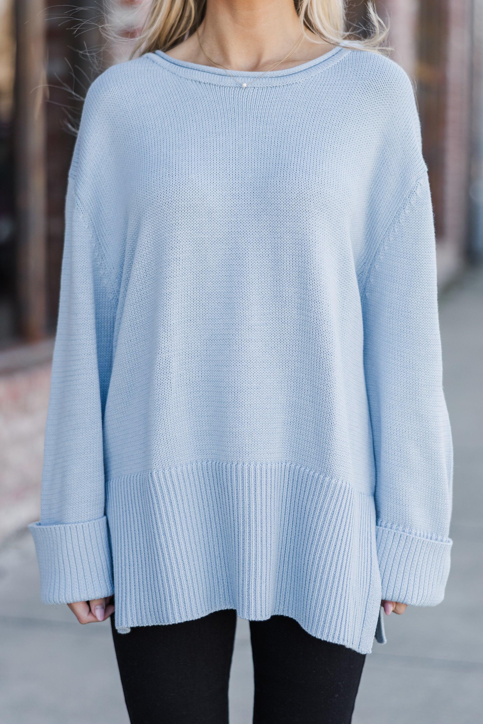 Give It Your All Light Blue Sweater Female Product Image