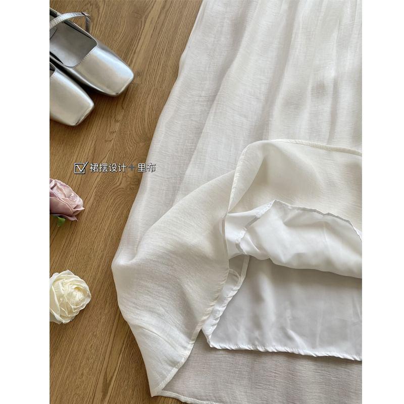 Sleeveless Plain Maxi Sundress Product Image