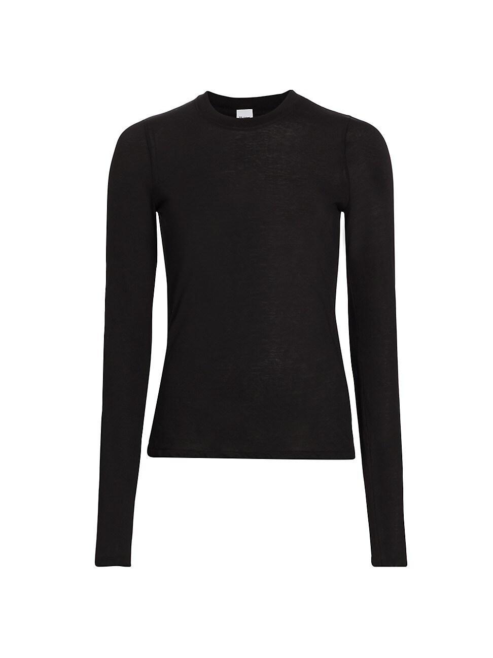 Womens Cotton Crewneck Long-Sleeve T-Shirt Product Image