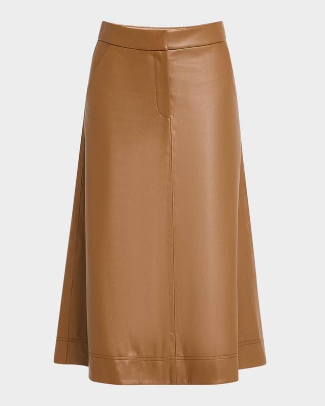 Louise Faux Leather Midi Skirt Product Image