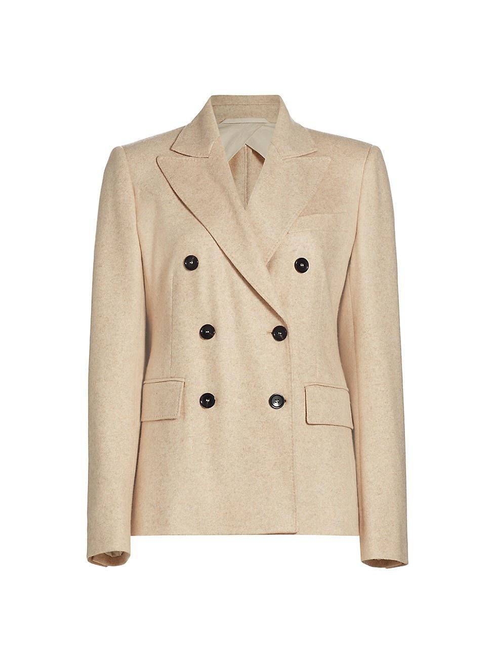 Calata Double-Breasted Cashmere Blazer Jacket Product Image