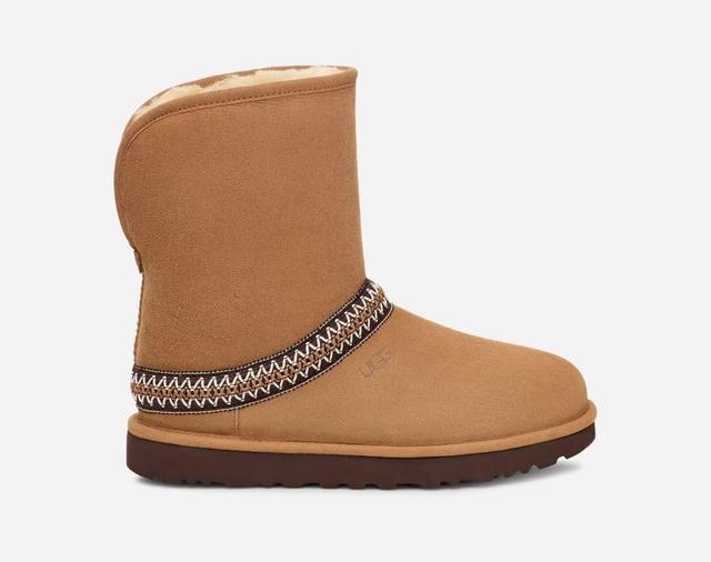 UGG Womens Classic Short Crescent Sheepskin Classic Boots Product Image