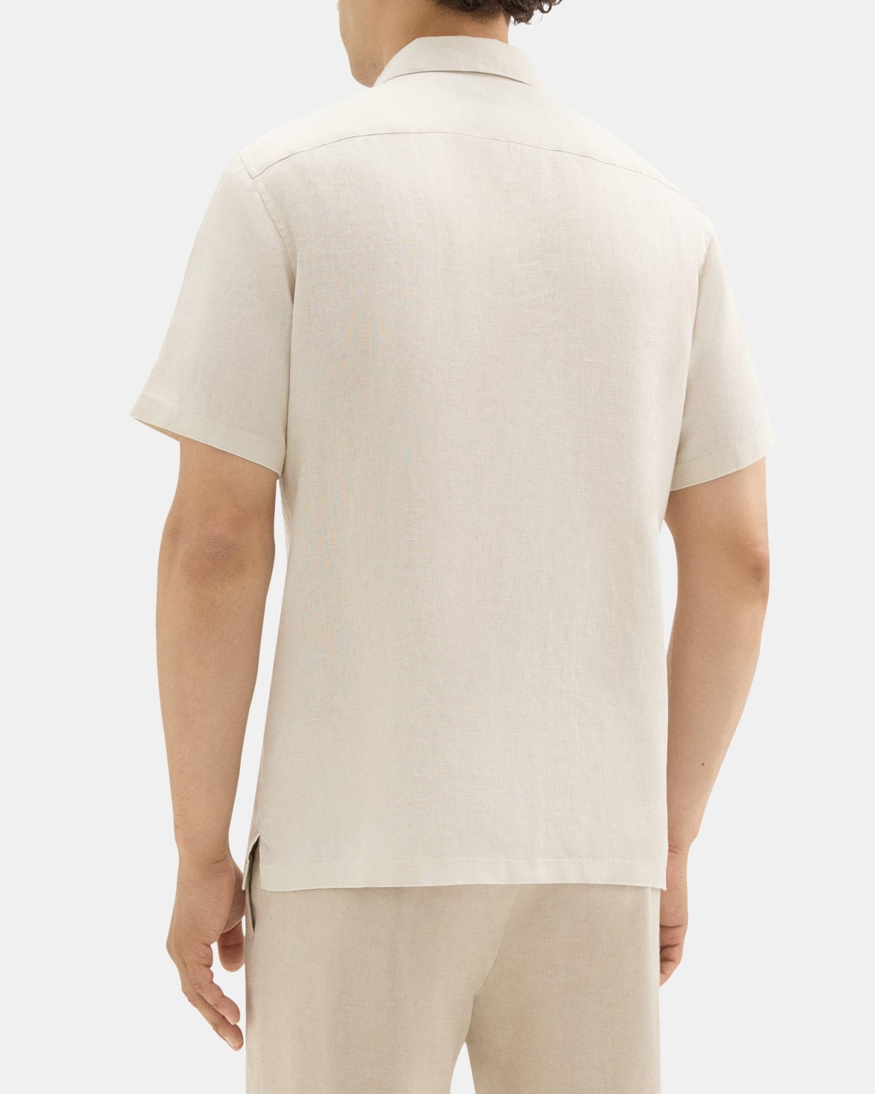 Standard-Fit Short-Sleeve Shirt in Linen Product Image