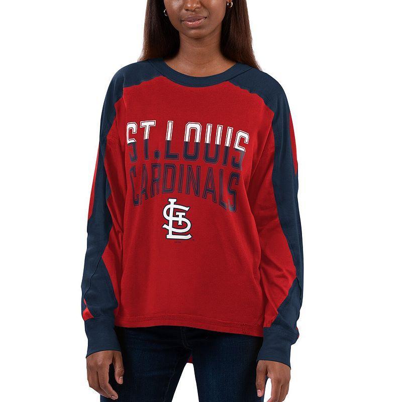 Womens G-III 4Her by Carl Banks /Navy St. Louis Cardinals Smash Raglan Long Sleeve T-Shirt Product Image