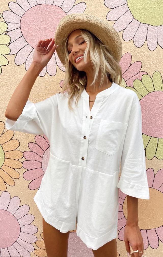 Horton Romper ~ White Linen Product Image