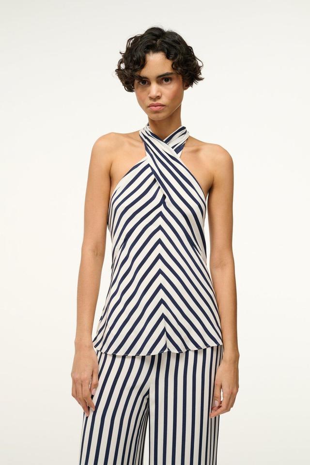 DAWN TOP | WHITE NAVY STRIPE Product Image