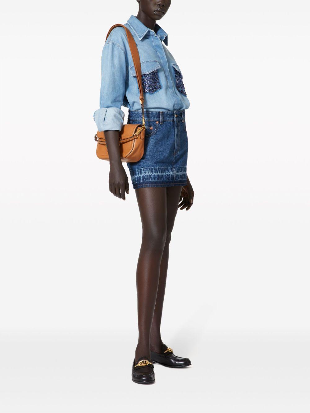 Mid-rise Denim Mini Skirt In Blue product image