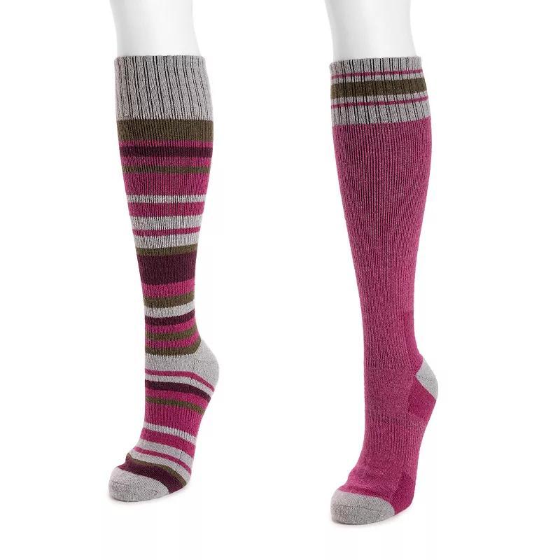 Womens MUK LUKS 2-Pack Knee High Compression Socks Set Product Image