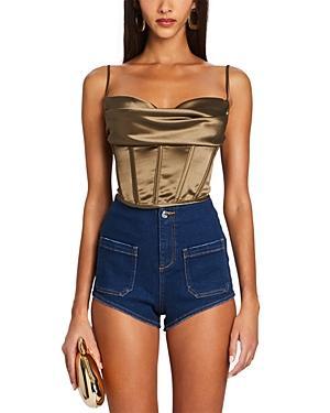 Kasen Corset Top In Military Green Product Image