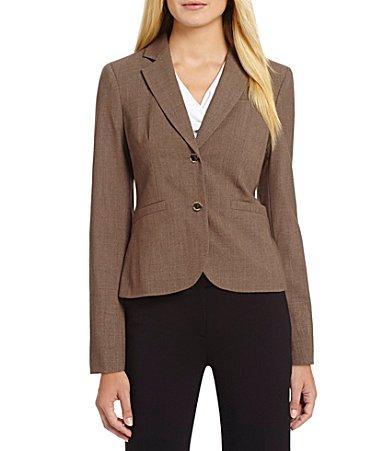 Calvin Klein Petite Size Notch Collar Long Sleeve Jacket Product Image