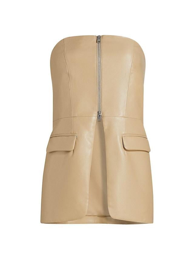 Womens Avani Faux-Leather Strapless Bustier Top Product Image