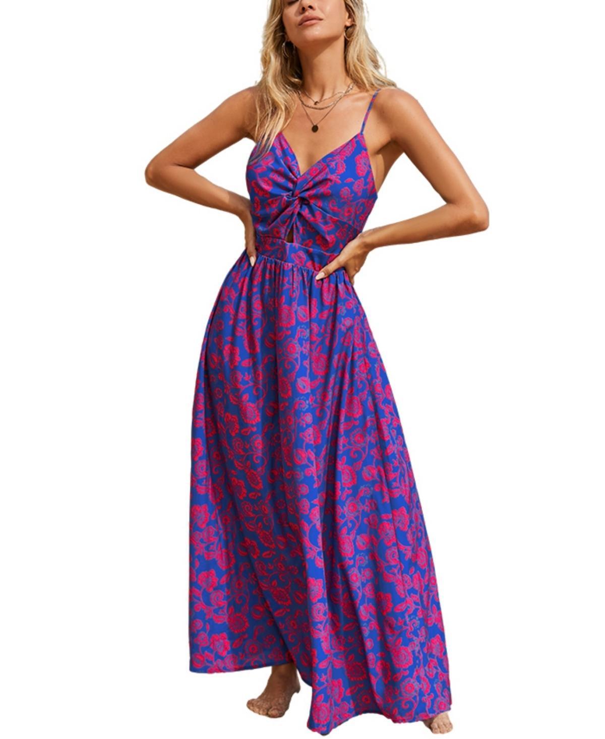 Womens Paisley Print Twisted Maxi Dress Product Image