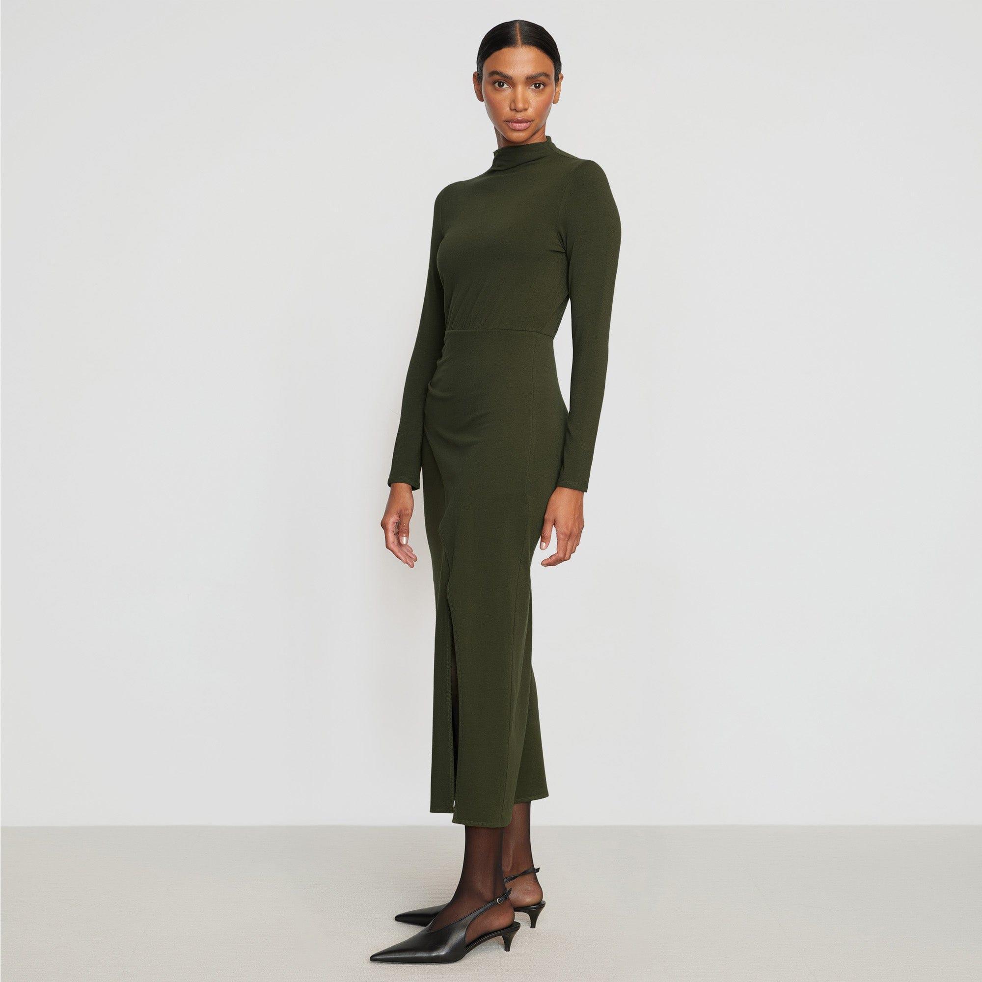 Suki Mock-Neck Side-Slit Dress Product Image