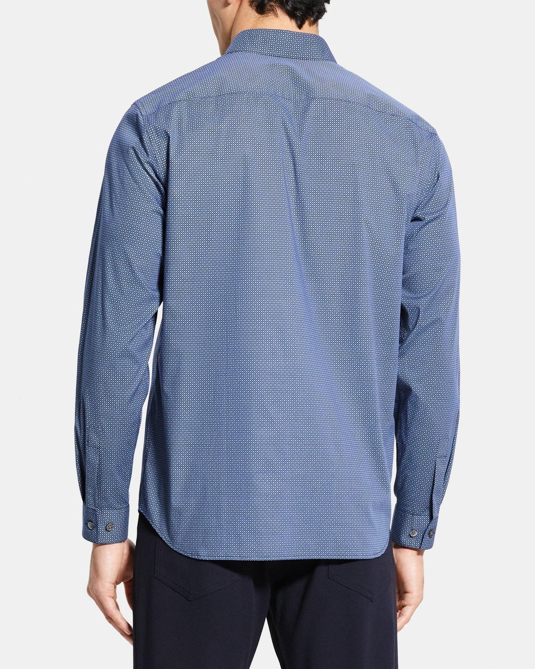 Standard-Fit Shirt in Printed Stretch Cotton Product Image