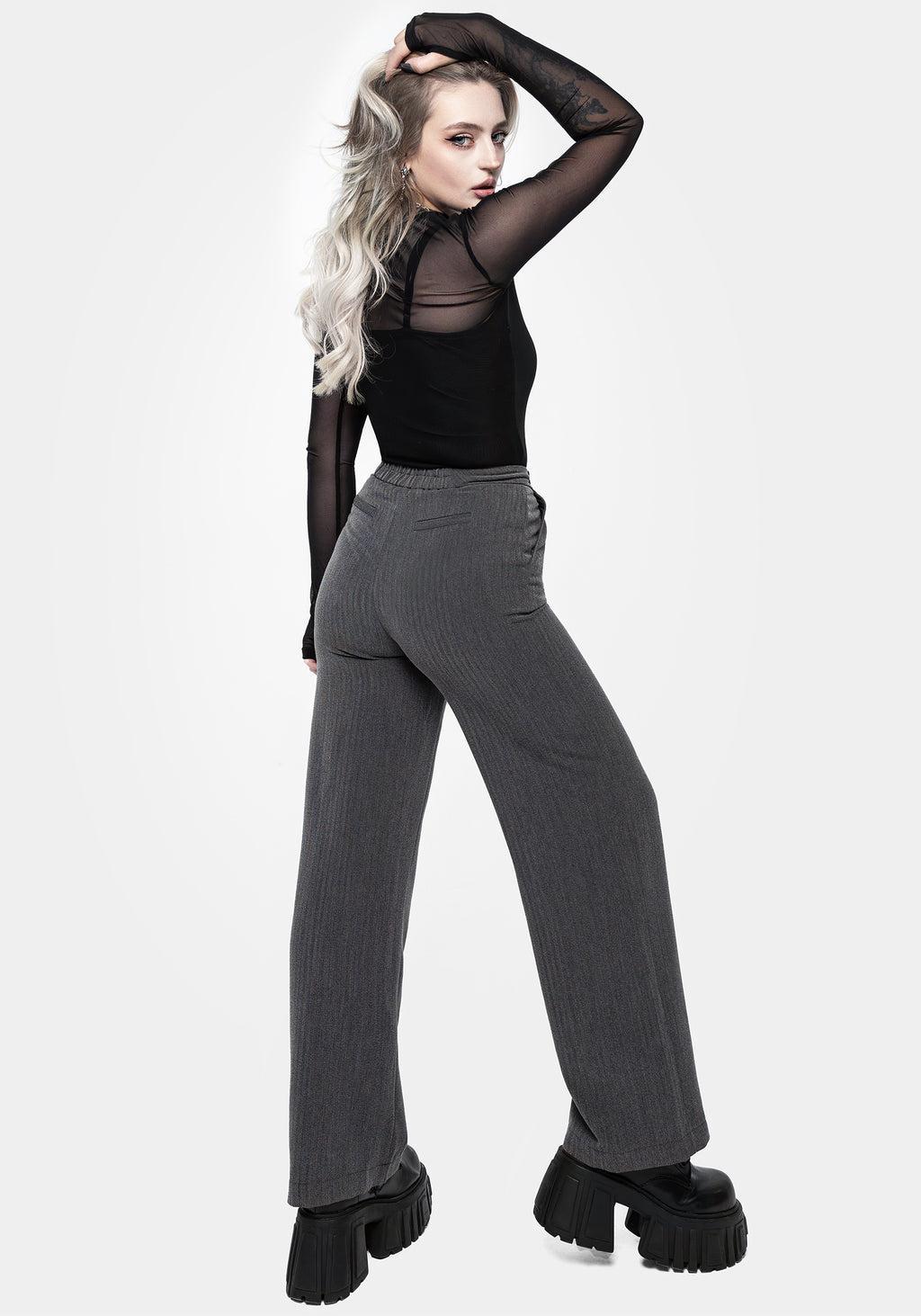 Moonage Herringbone Tailored Trousers - Grey Product Image