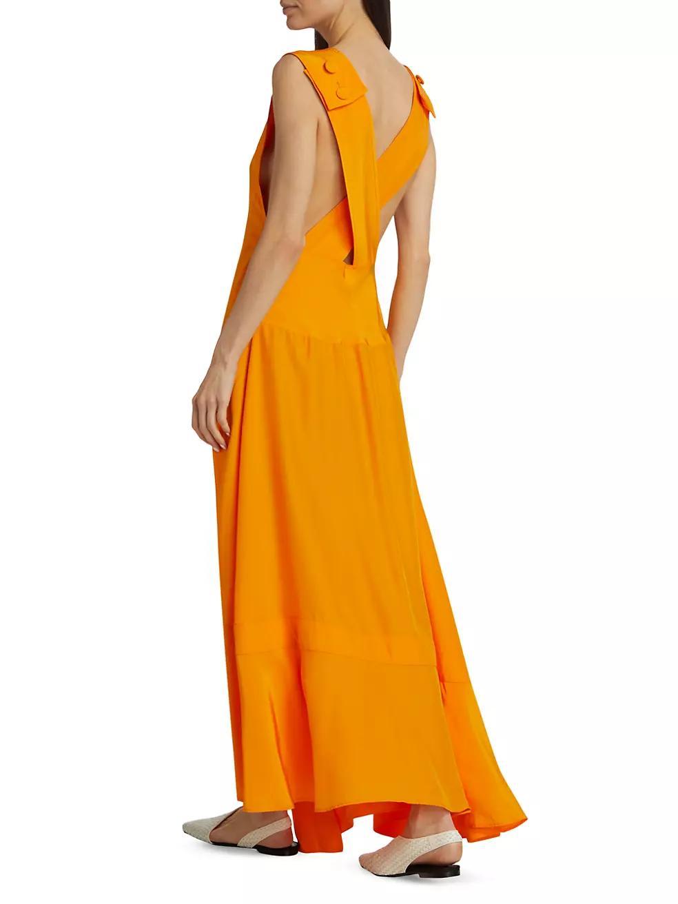 Apron Crisscrossed Maxi Dress Product Image