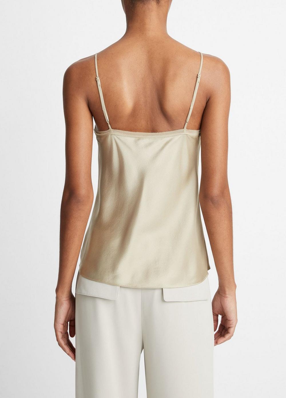 Chiffon-Trim Silk Camisole Product Image