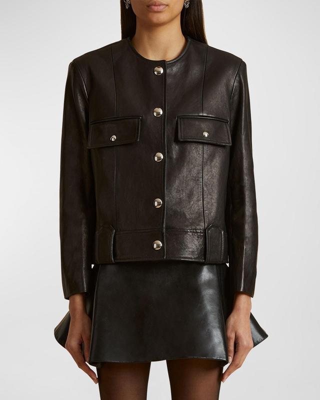 Womens Laybin Leather Jacket Product Image