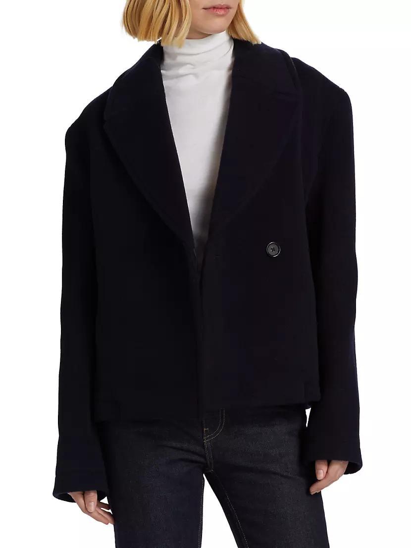 Cropped Wool-Blend Peacoat Product Image